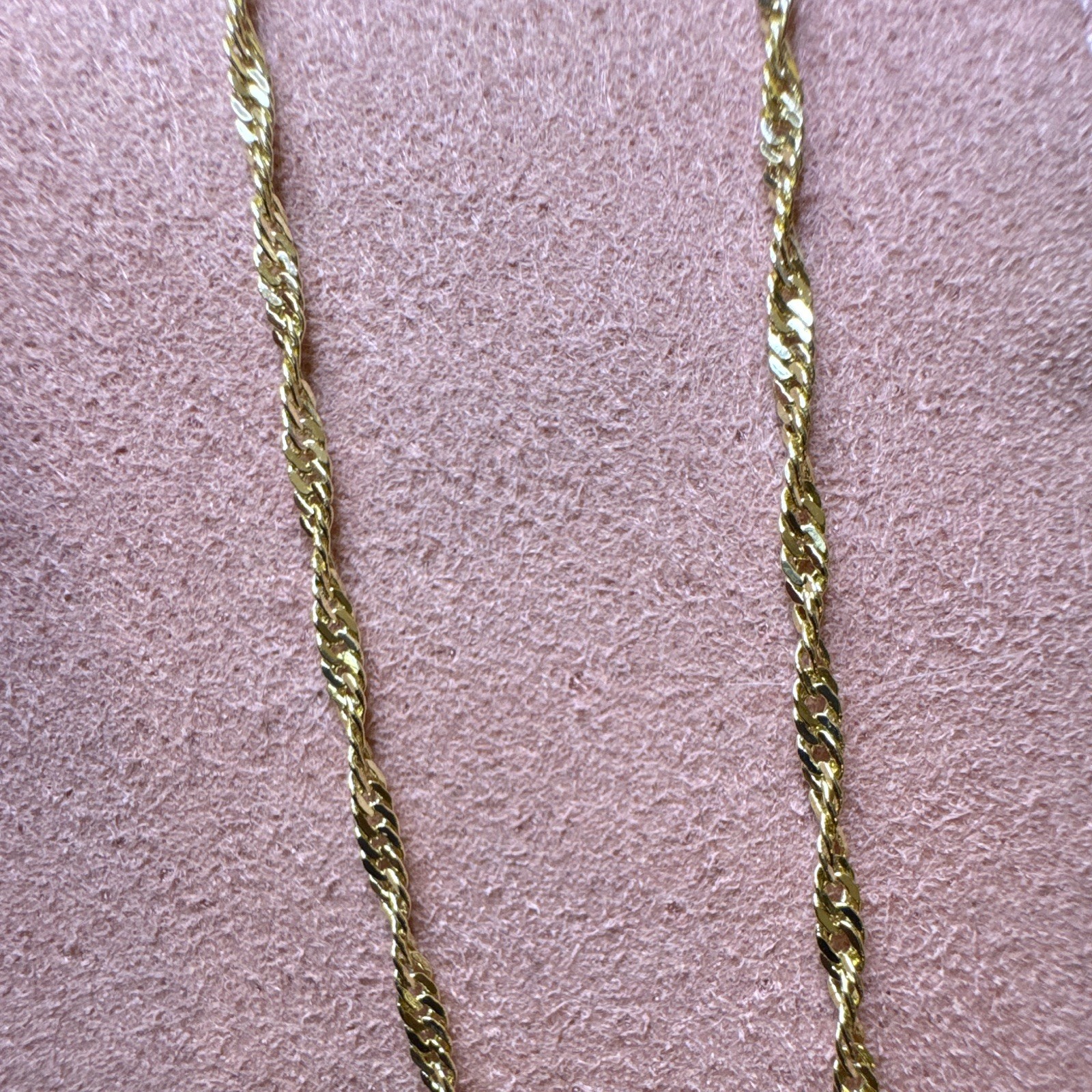 Singapore 14K Gold Filled Dainty Chain Necklace 19.5inch, 1.6mm Lobster Clasp