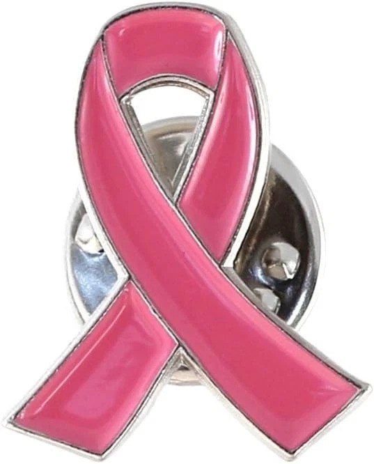 Official Pink Ribbon Breast Cancer Awareness Lapel Pin Clutch Closure for Women