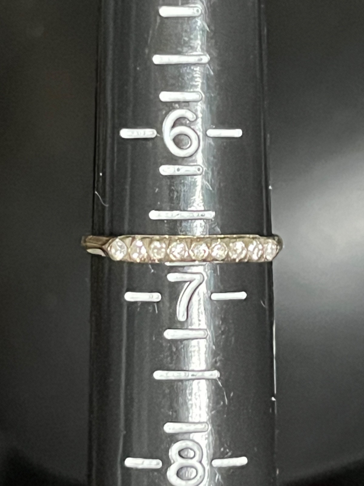 1930s Art Deco 14K White Gold Old European Cut OEC Diamond Stackable Band Ring