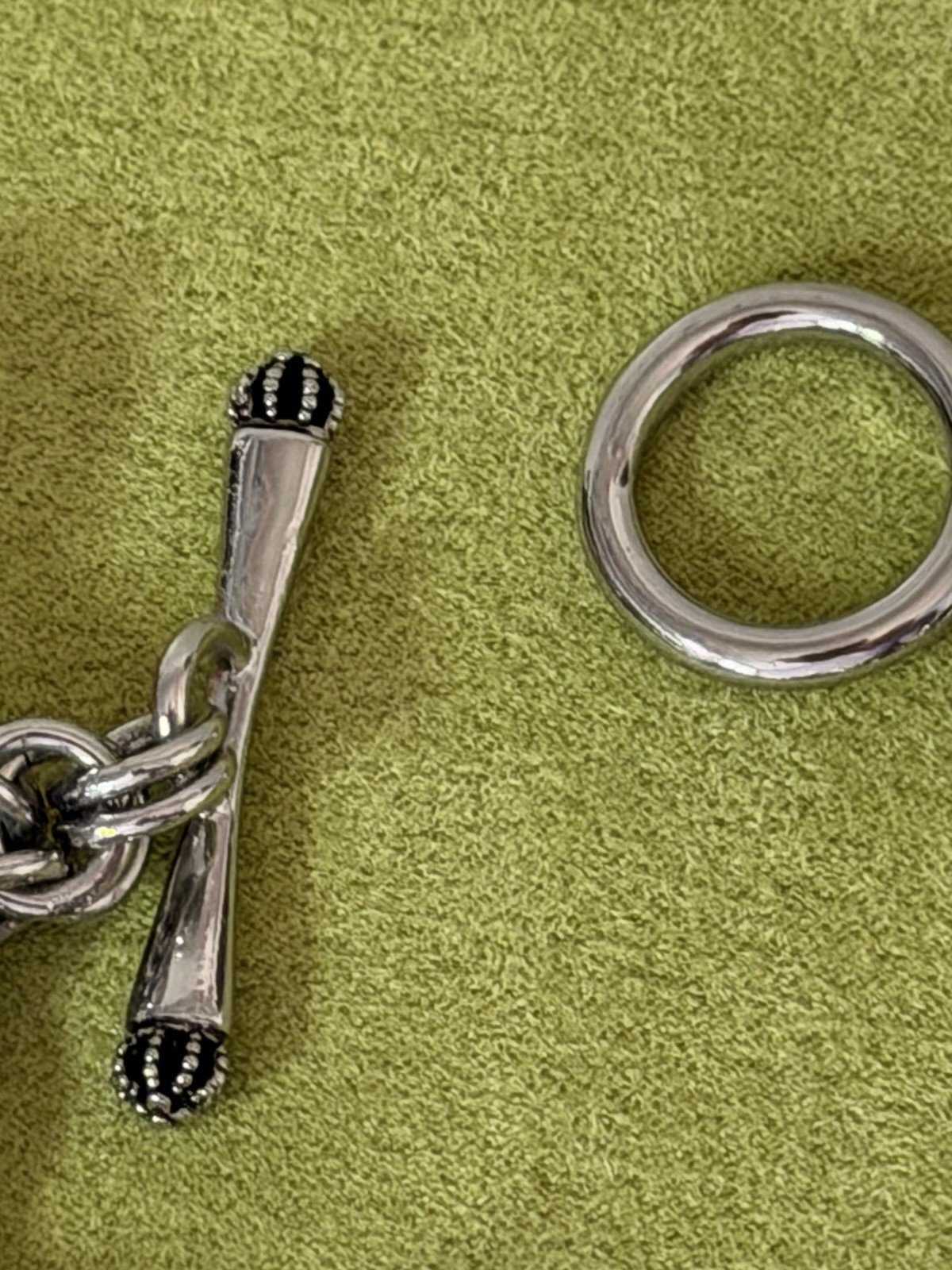 Juicy Couture Signed Silver/Pink Curb Link Charm Bracelet Toggle Crystal Enamel