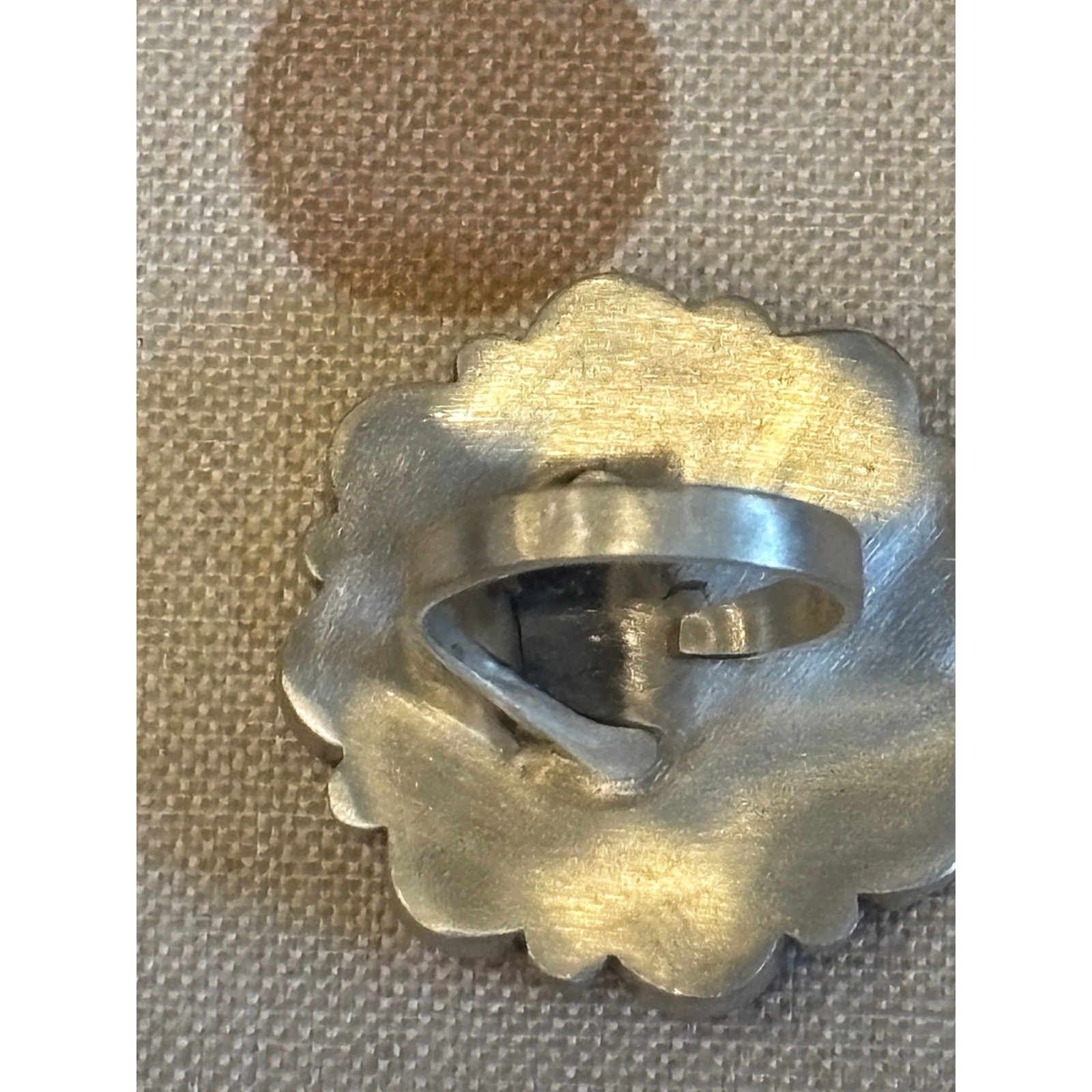 Turquoise & Red Coral Cluster Flower Ring Sterling Silver