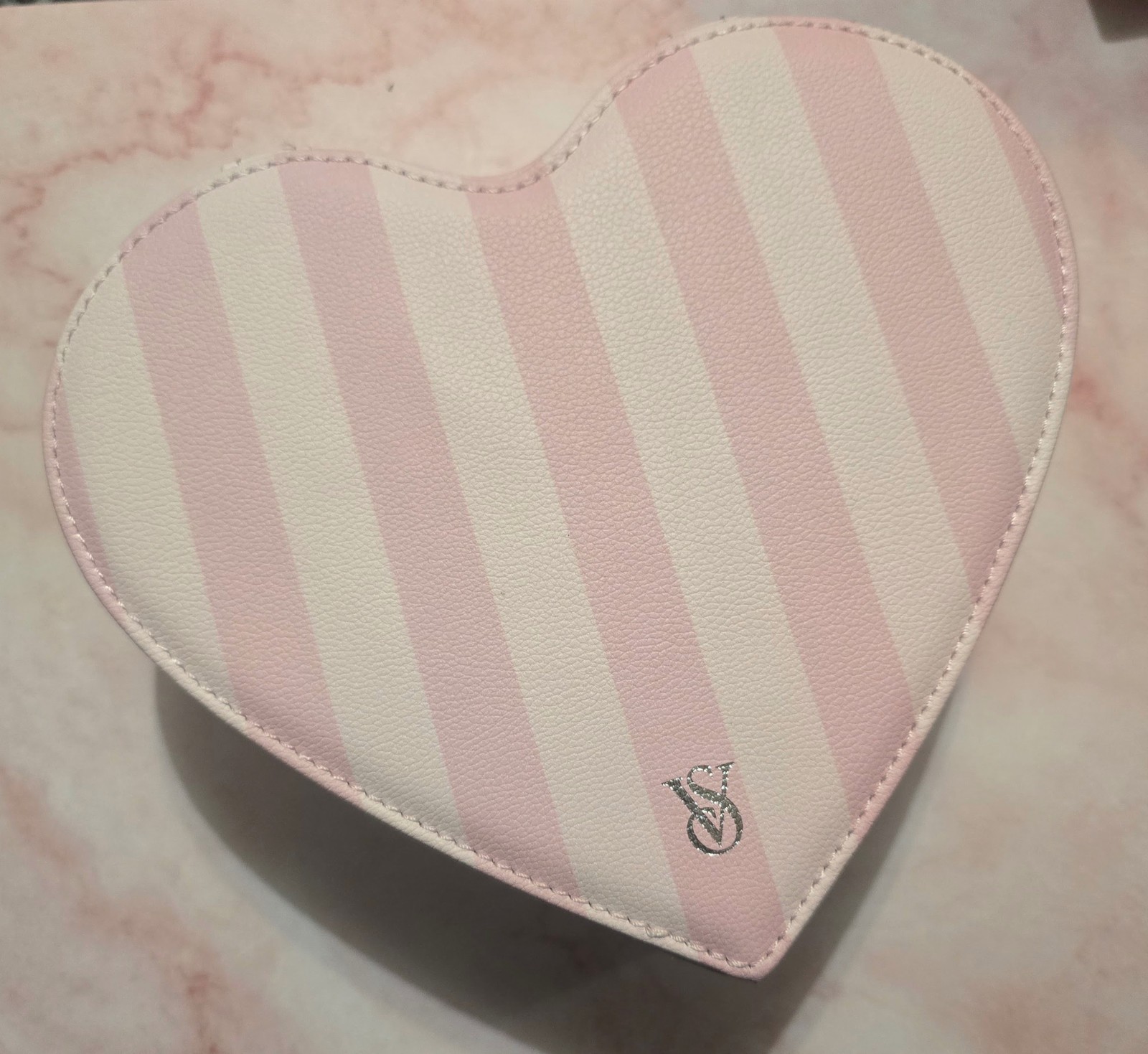 Victoria’s Secret Heart Jewelry Box Iconic Heritage Stripe