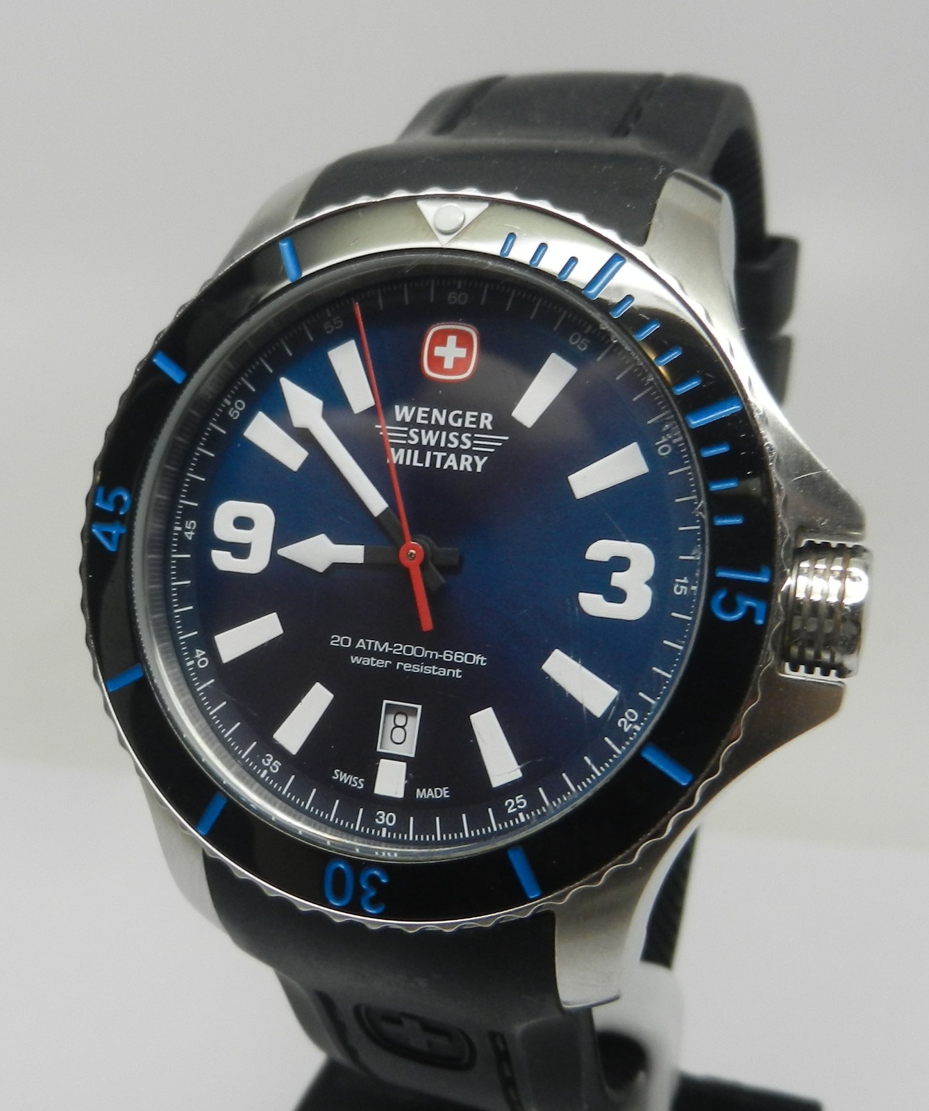 Wenger Swiss Made Military Seaforce Men’s 43mm Army Blue Dial 20 ATM 200M Watch