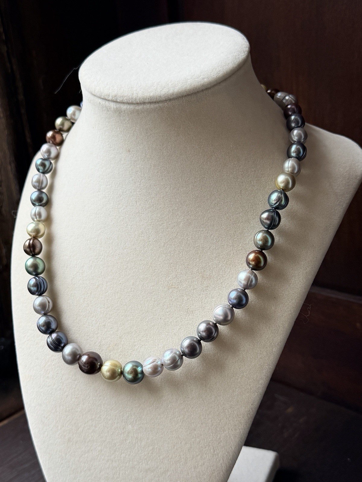 Genuine Multicolor Cultured Freshwater Pearl Necklace 925 Sterling Silver Clasp