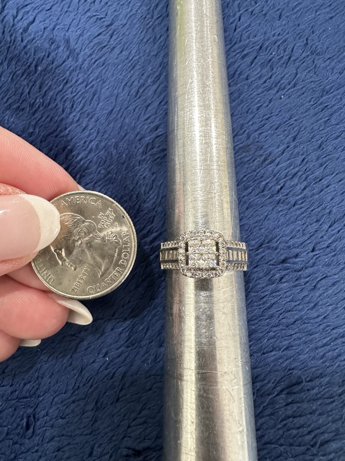 FZN Fuzion Creations Sterling Silver 925 Halo Style CZ Engagement/Wedding Ring 8