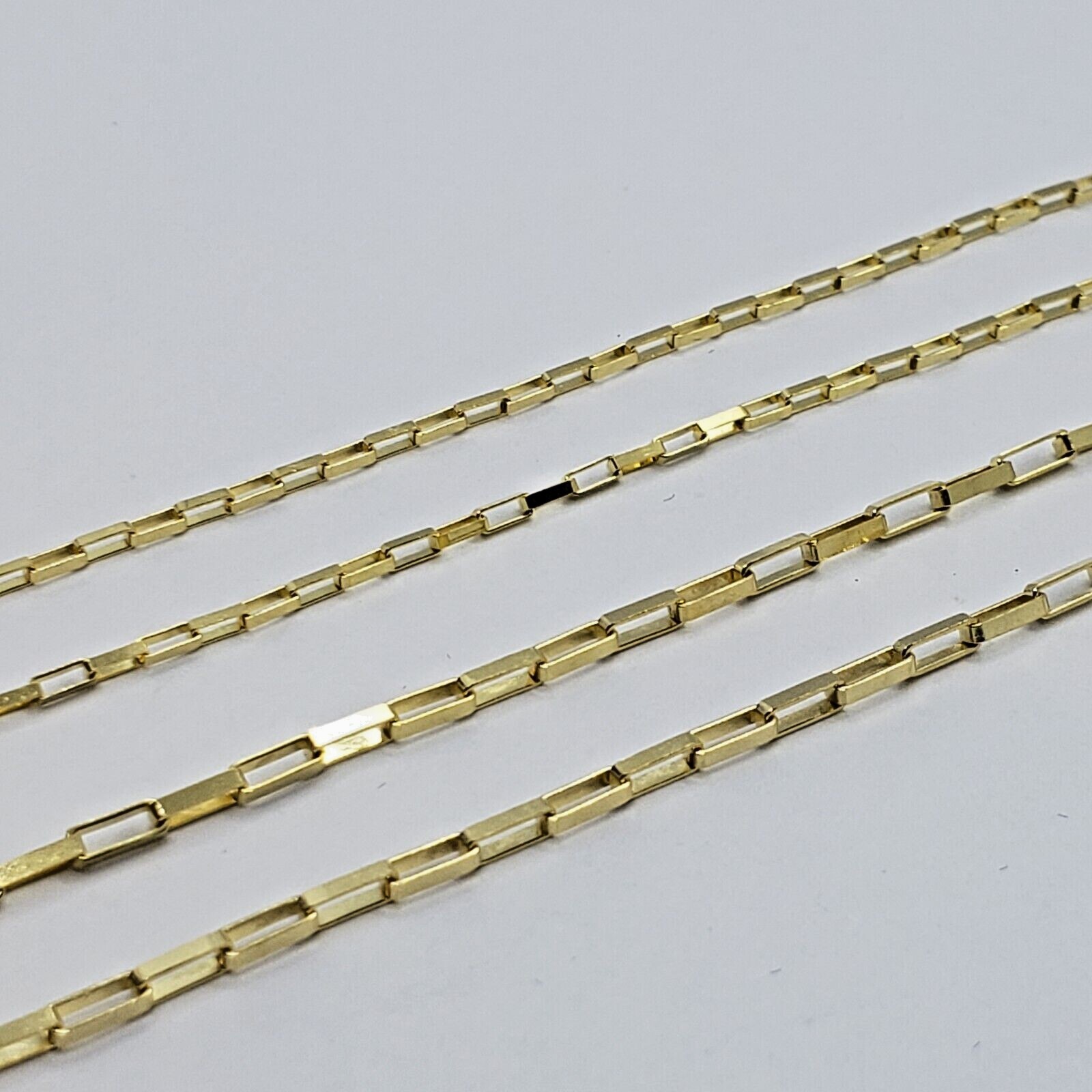 14K Solid Yellow Gold Box Open Link Chain Necklace 1.5mm 2mm 16″ 18″ 20″ 22″ 24″