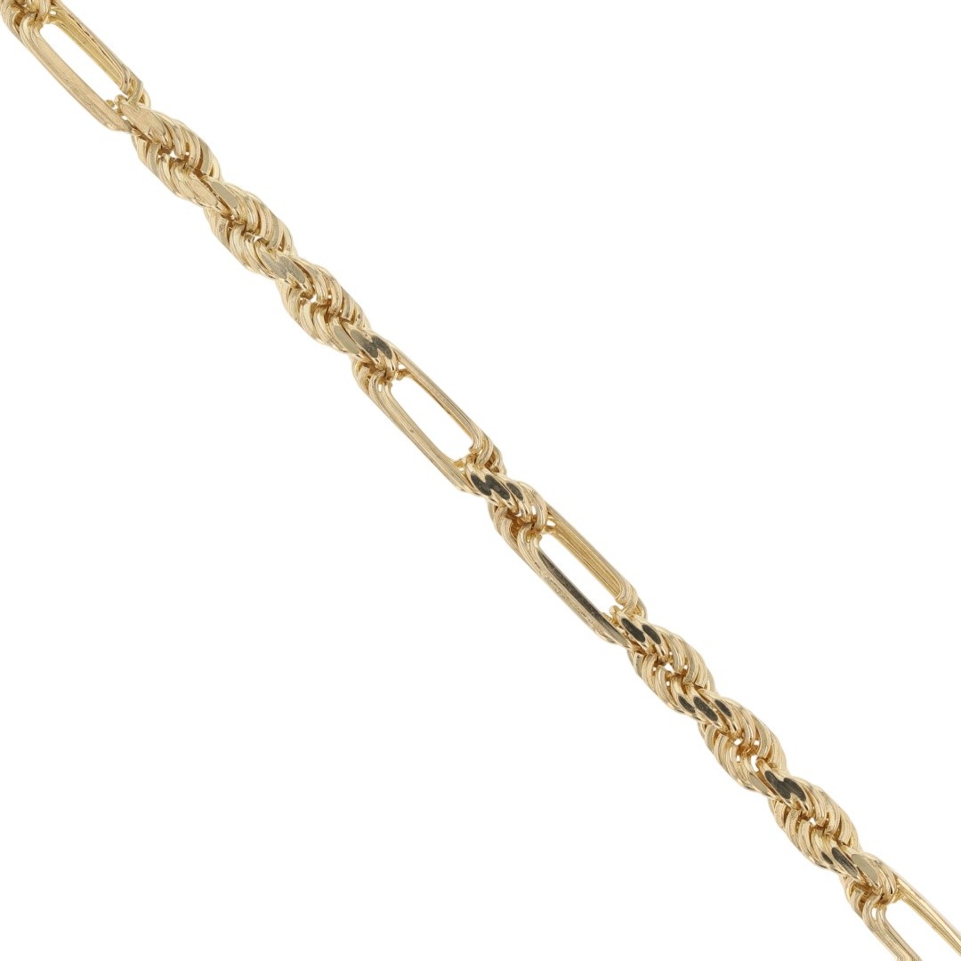4.7mm Figarope Link Chain 21″ Necklace 14k Yellow Gold 33.01 Grams