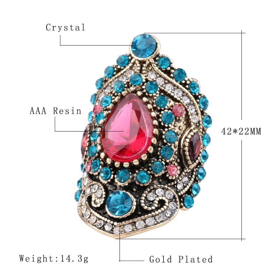 10pcs Wholesale Pink Crystal Blue Diamond Stone Metal Jewelry Ring Men Women