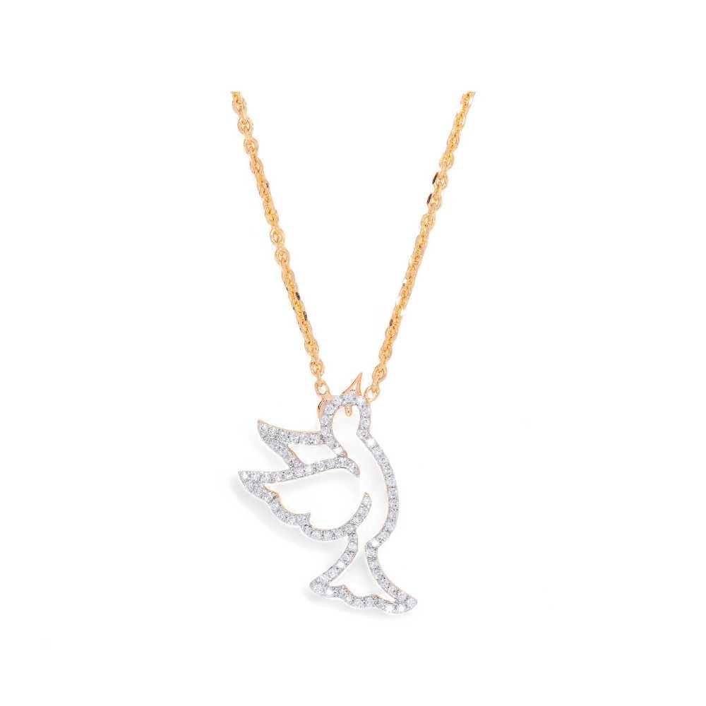 0.30Ct Round Moissanite Pendant Necklace Whit 18″ Chain in 925 Silver for Women