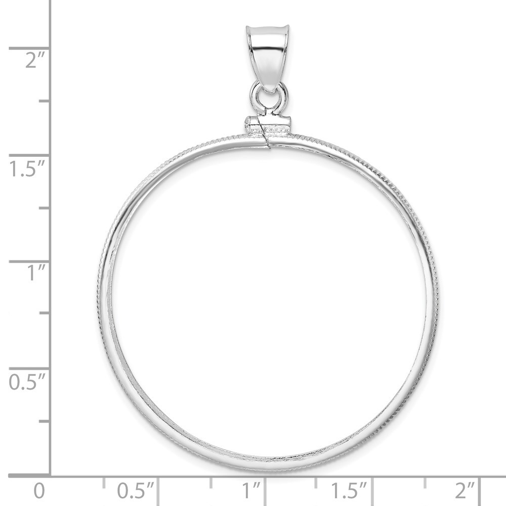 925 Sterling Silver Polished 39.4 x 3.1mm 1 oz. Screw Top Coin Bezel Pendant