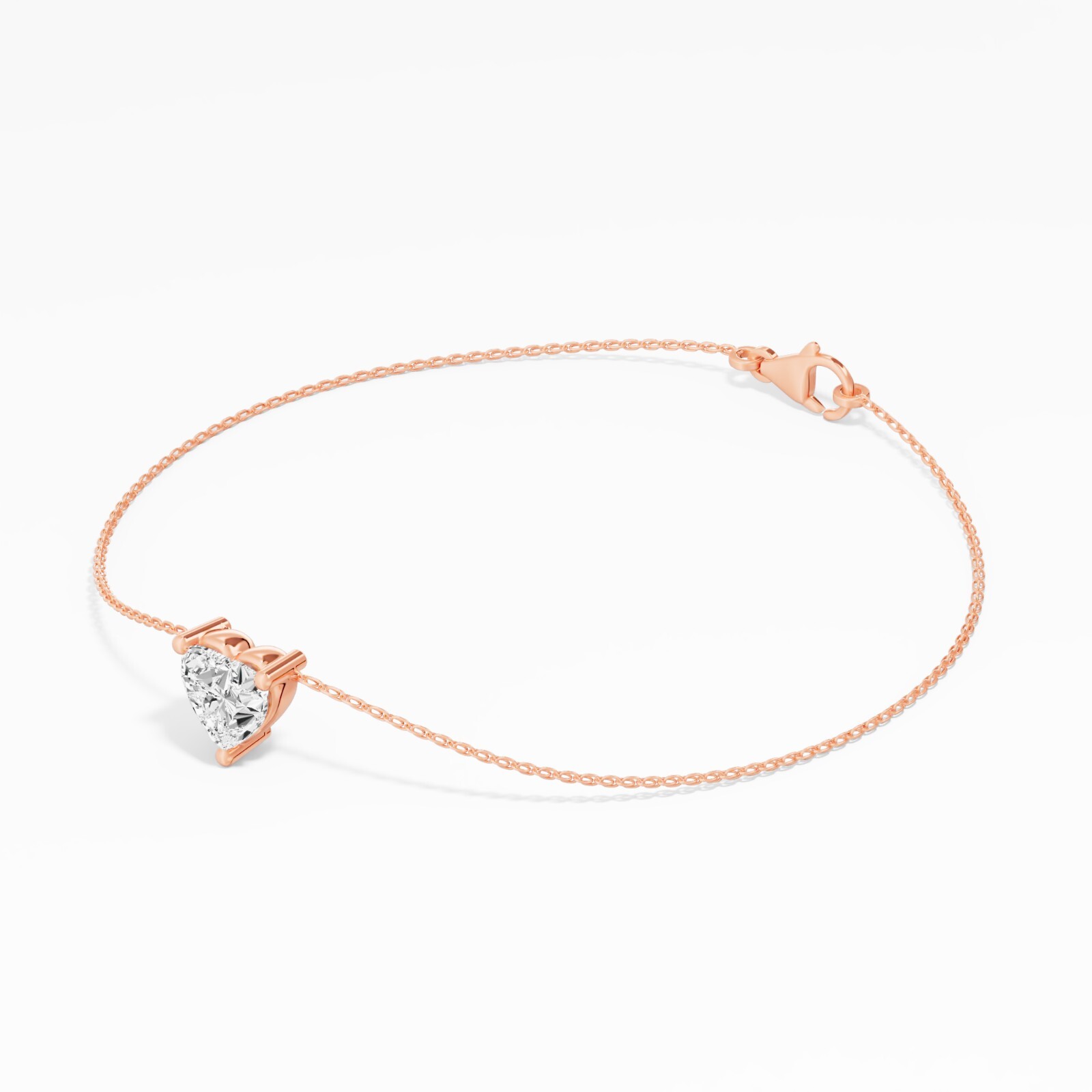 0.27 ct Lab Created Heart Diamond Classic Fashion Bracelet in 14K Yellow Gold