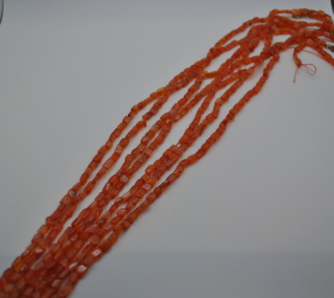 Carnelian Gemstone Strand Smooth Cut (No Clasp)