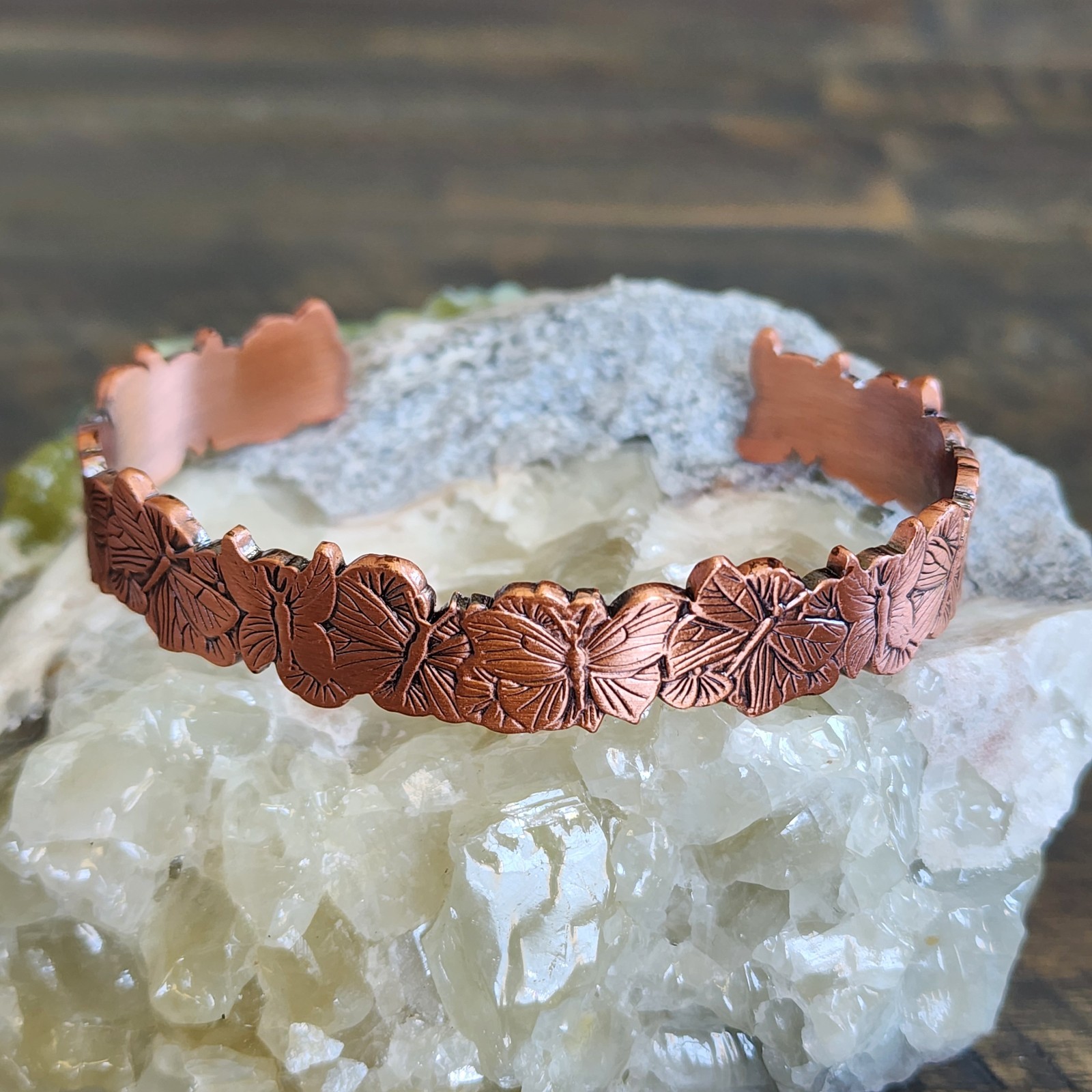 Pure Copper Butterfly Bracelet, Adjustable Copper Cuff, Butterfly Bangle