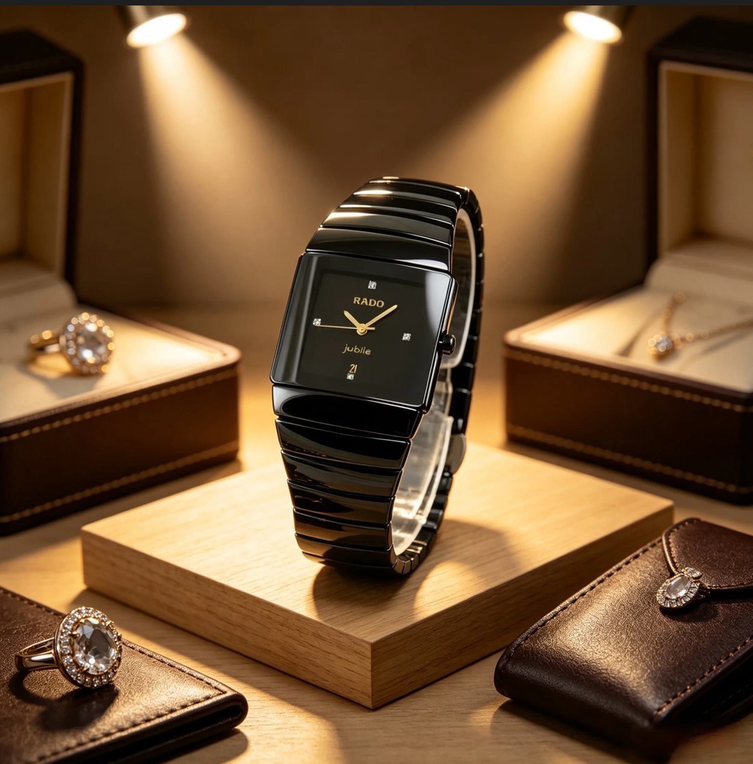 New Rado Sintra Black Ceramic Men Quartz Ceramic Watch 31MM FREE SHIPPING