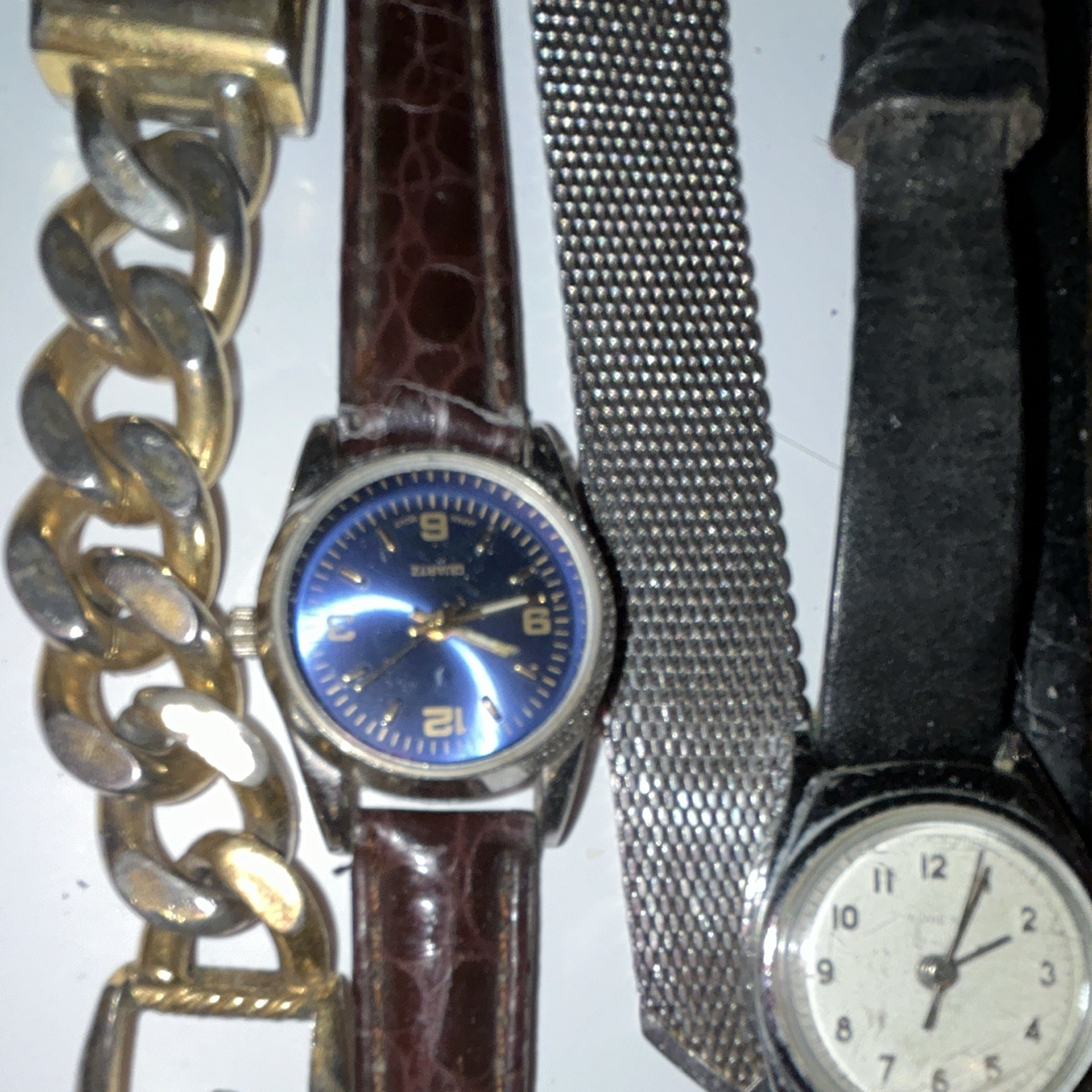 Women’s Quartz Analog Wristwatch Lot Mixed Bands Pink Orange Gold Silver