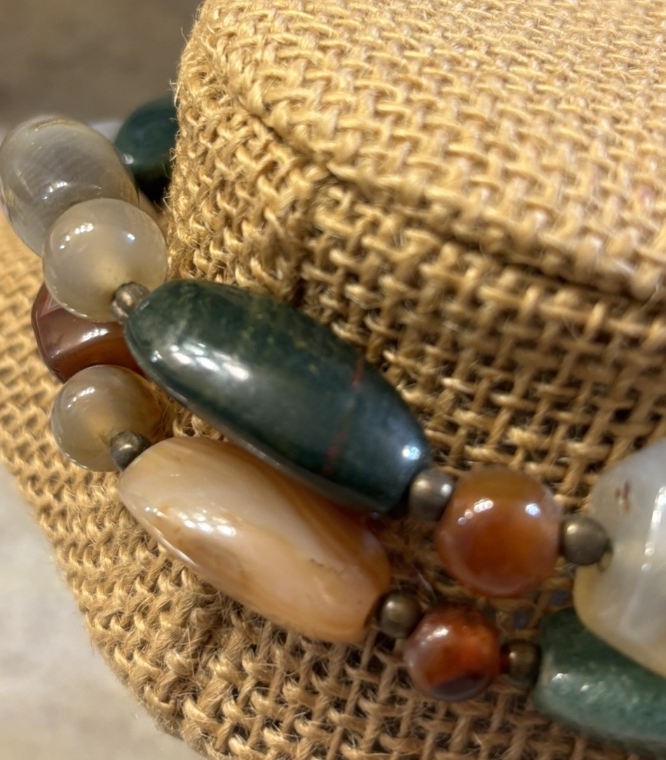 STONE BEADED NECKLACE GEMSTONE STRING STRAND