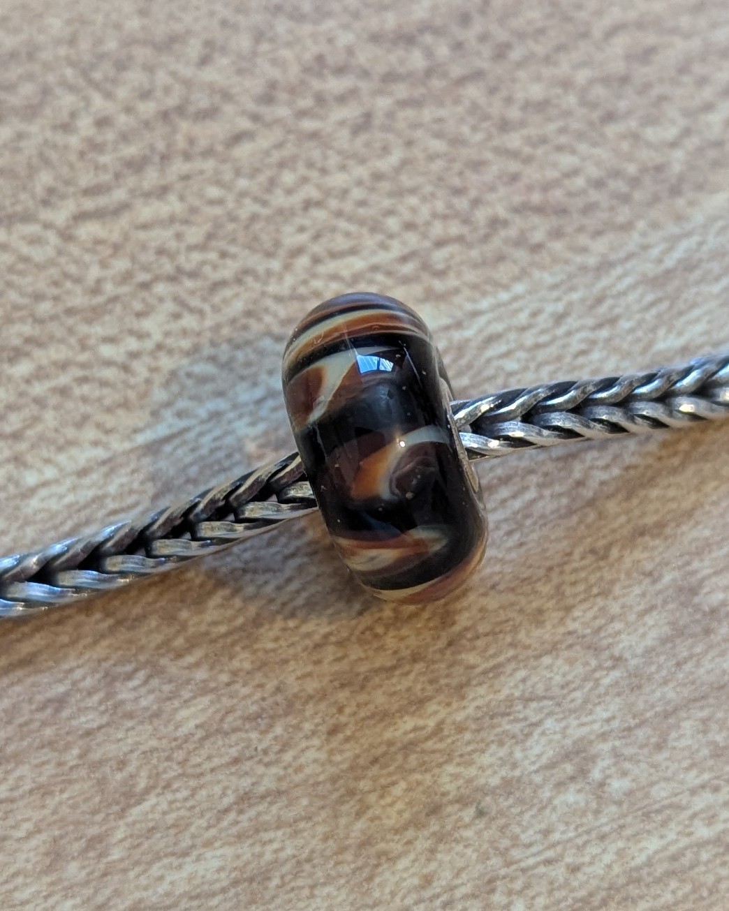 Authentic TrollBeads Retired Dark Leopard Bead