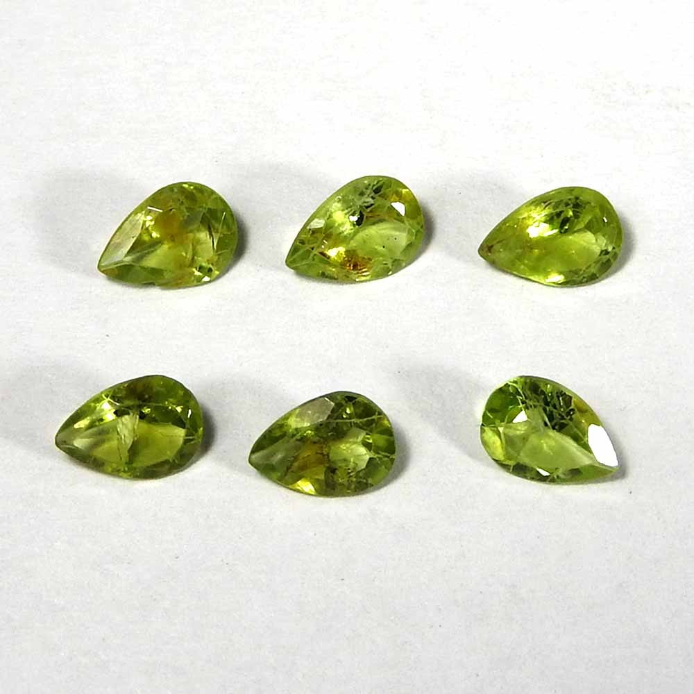 4.10Cts100%Natural Green Cut Peridot Pear Cabochon Loose Gemstone.lot