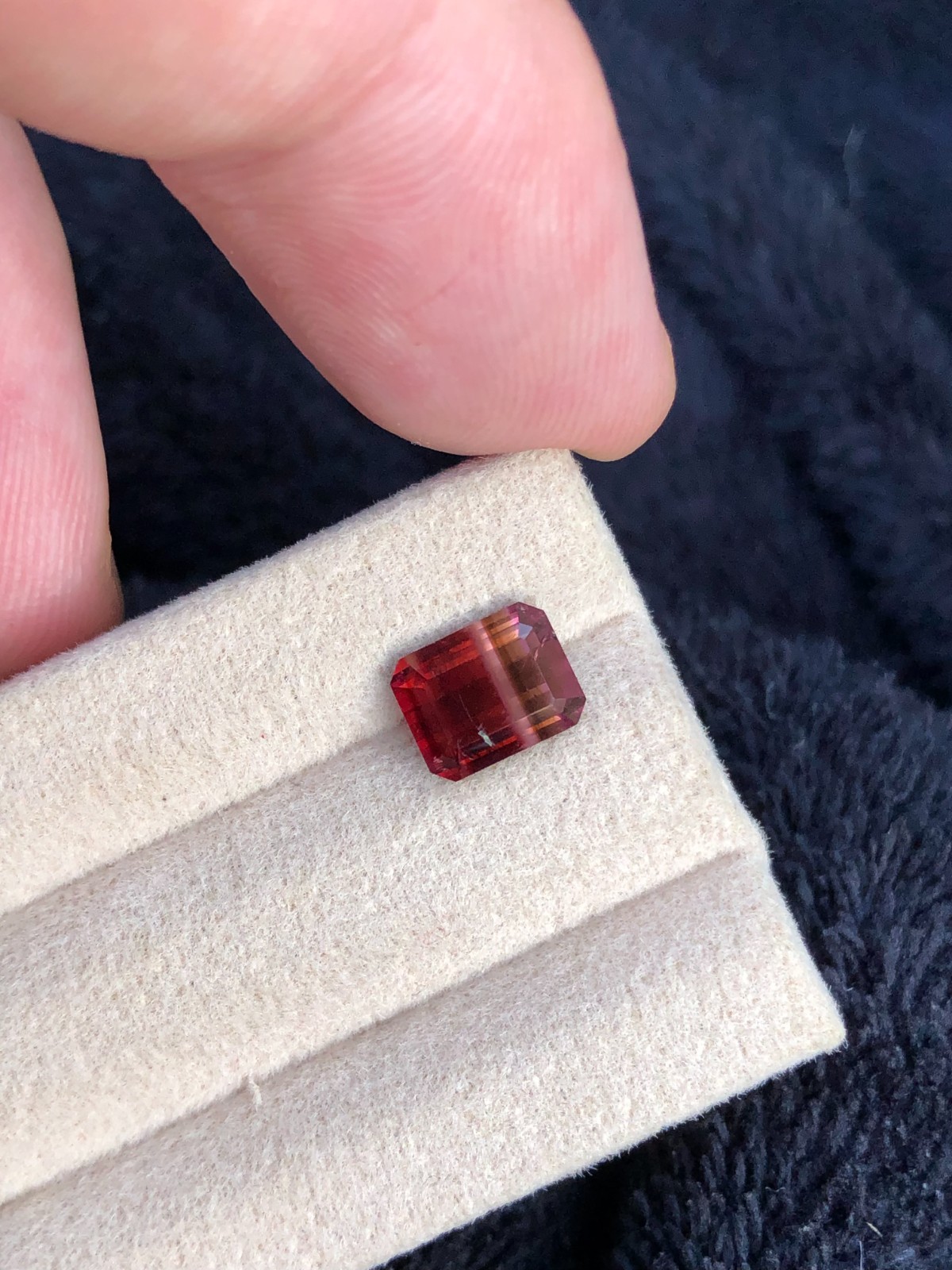 Emerald Cut Quad Color Natural Tourmaline Gemstone: 1.8 Carats