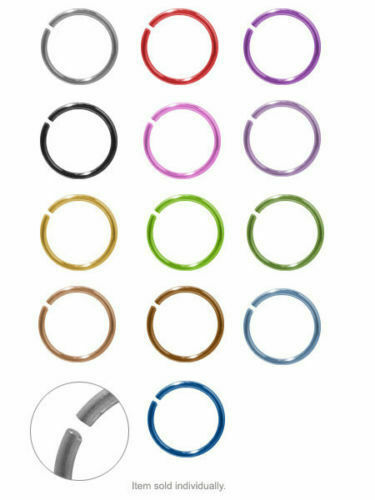 Ear Nose ring hoop jewelry anodized 18g (1mm) 3/8″ 10mm Length