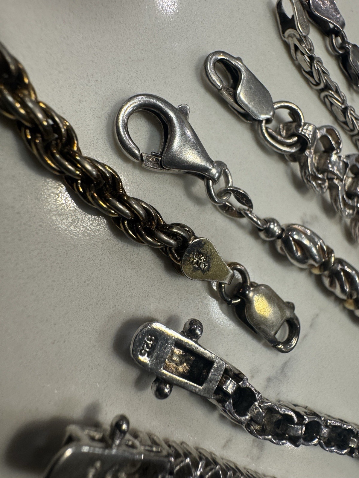 Sterling 925 7-7.5” Bracelet Lot of 9 – Melee, Tennis, Byzantine, Charms, more
