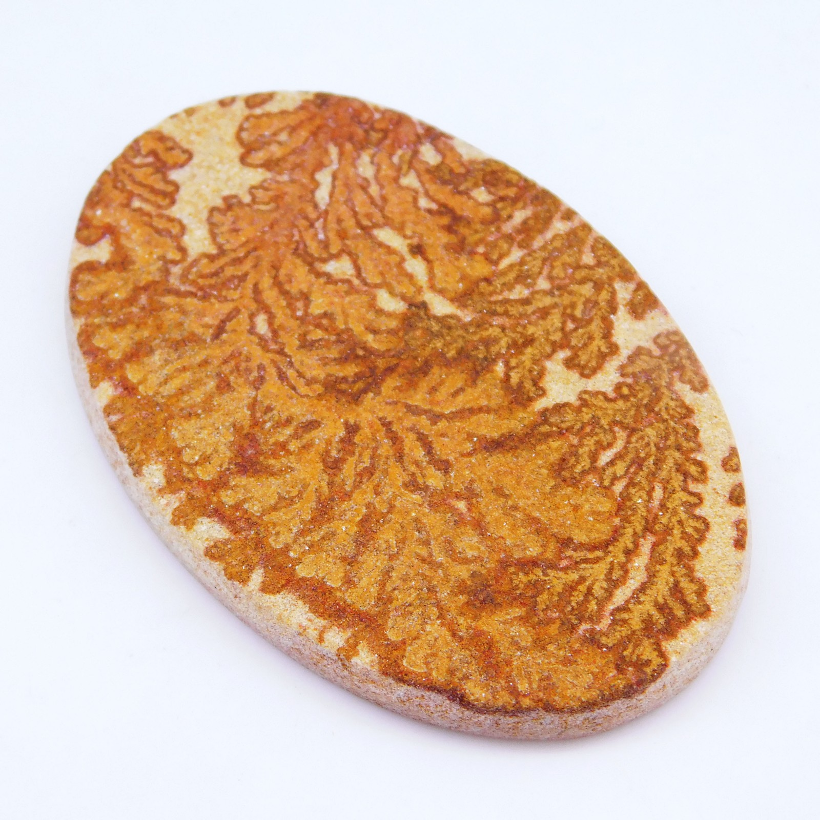 Psilomelane Dendrite 97.95 Ct Natural Bi-Color Oval Cut Certified Loose Gemstone