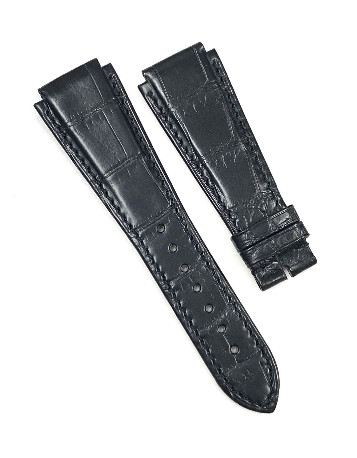 Genuine New Milus Alligator Leather Black Band Strap 26mm x 20mm x 18mm