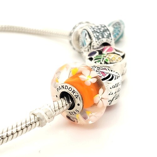 Pandora 925 assorted Summer Beach Dangle slide bead enamel glass charms NEW