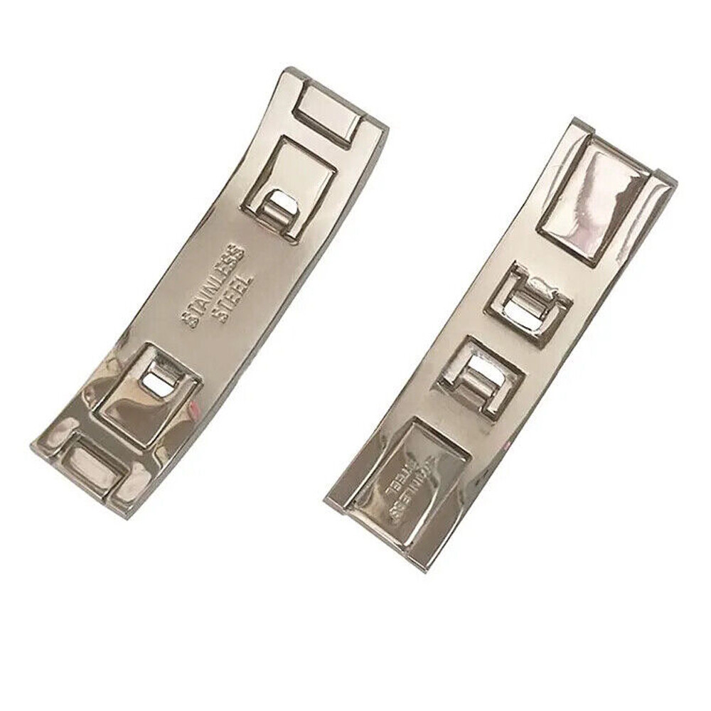 2PCS 3-6mm Stainless Steel Watch Buckle 5mm Double Pull Folding Butterfly Clasp