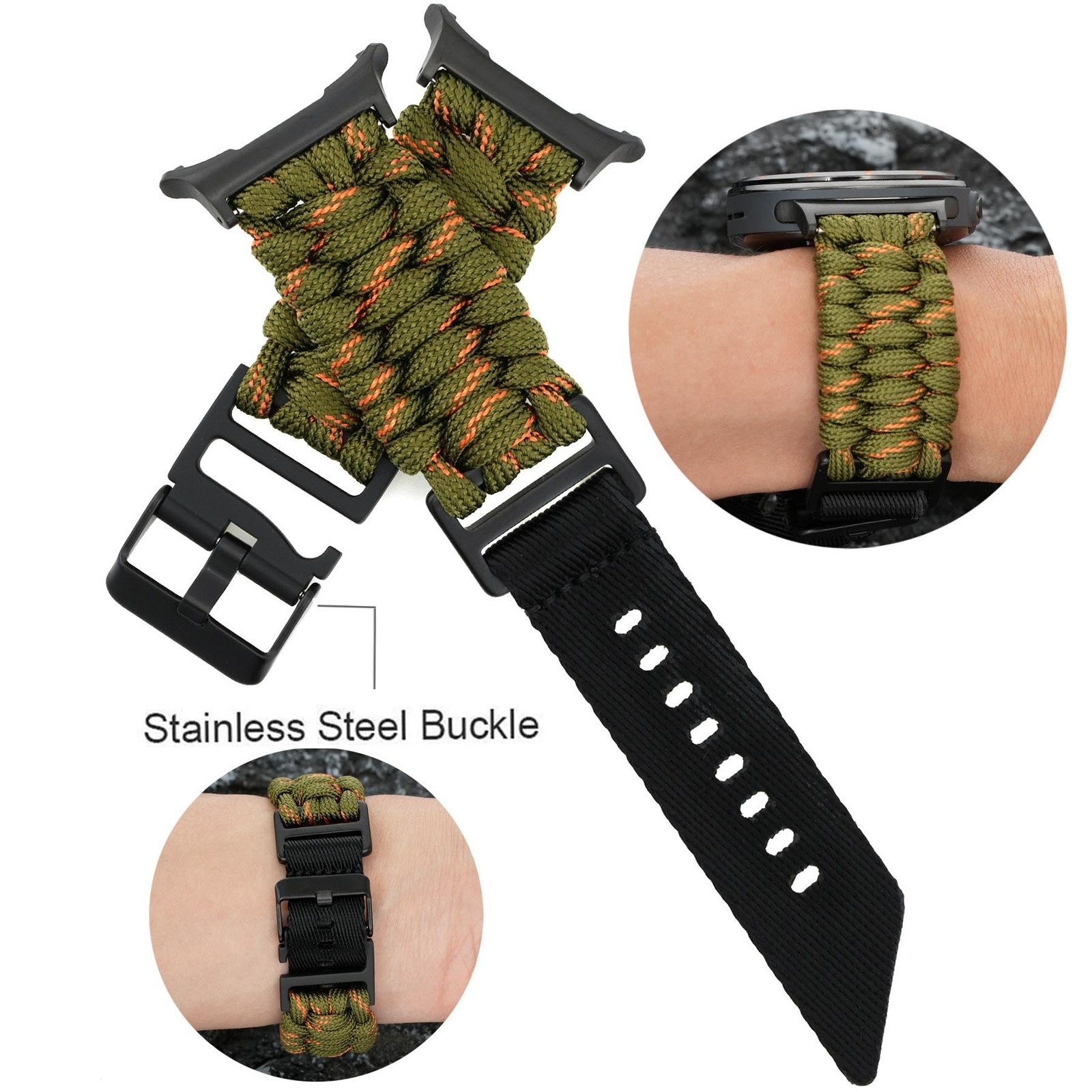 Nylon Braided Watch Band for Samsung Galaxy Watch 8 40mm 44mm,Paracord Strap …