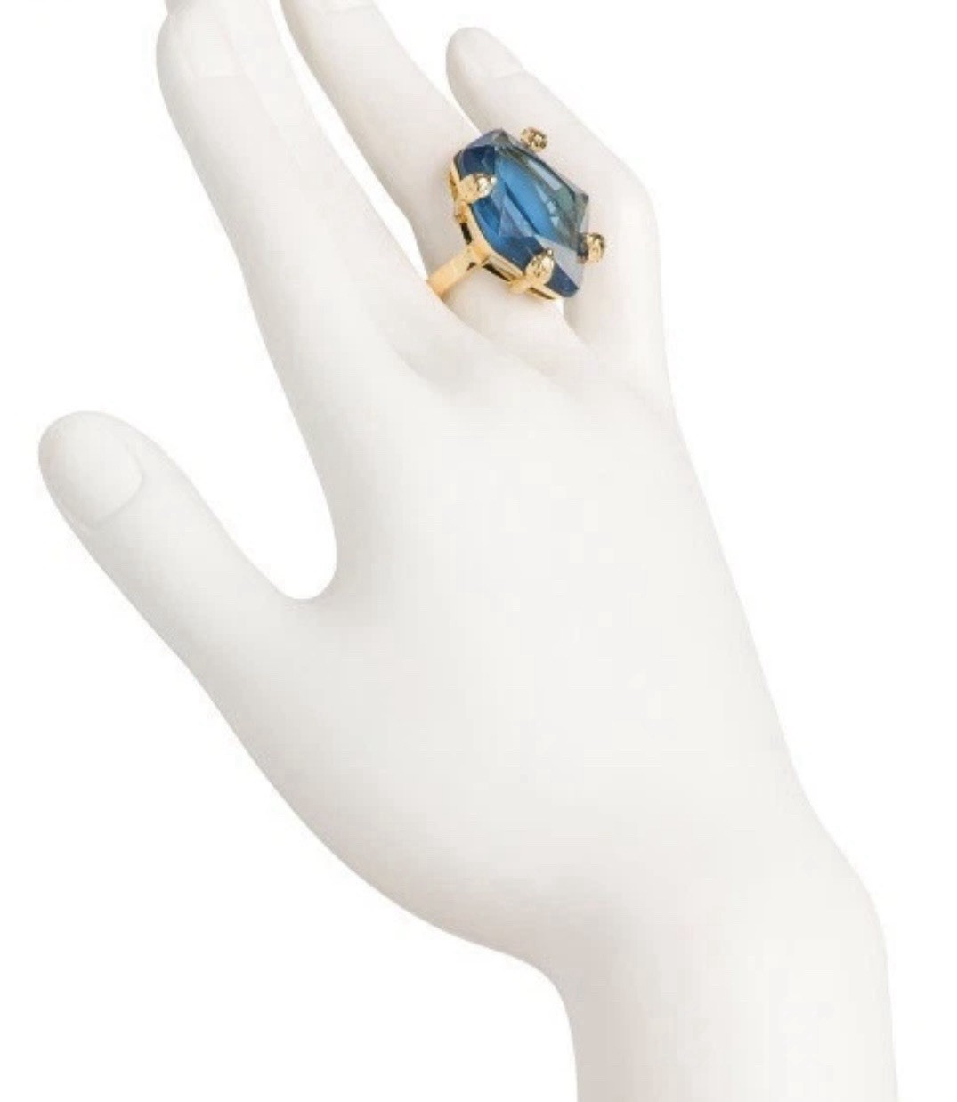 KURT GEIGER LONDON Eagle BLUE Cubic Zirconia Stone Cocktail Ring Size 7 NIB