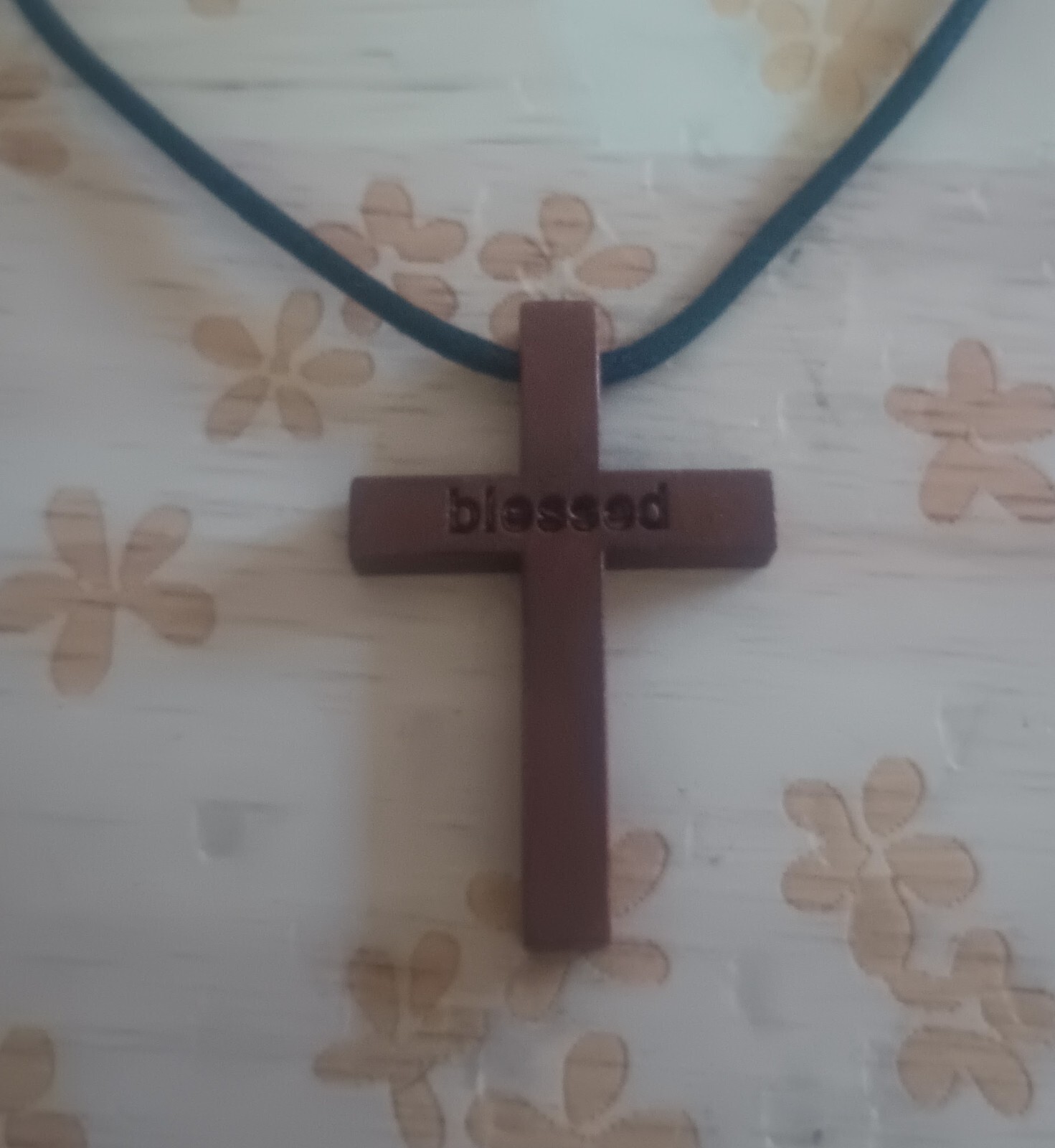 wooden cross necklace men