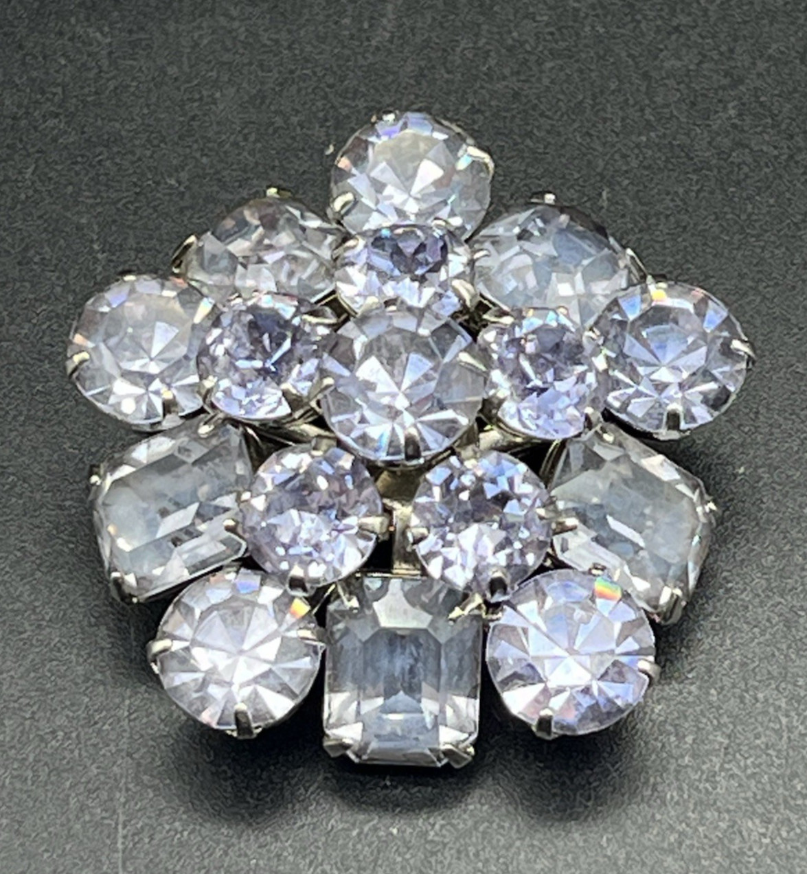 Vintage Coro Faceted Crystal Lavender light Purple Brooch
