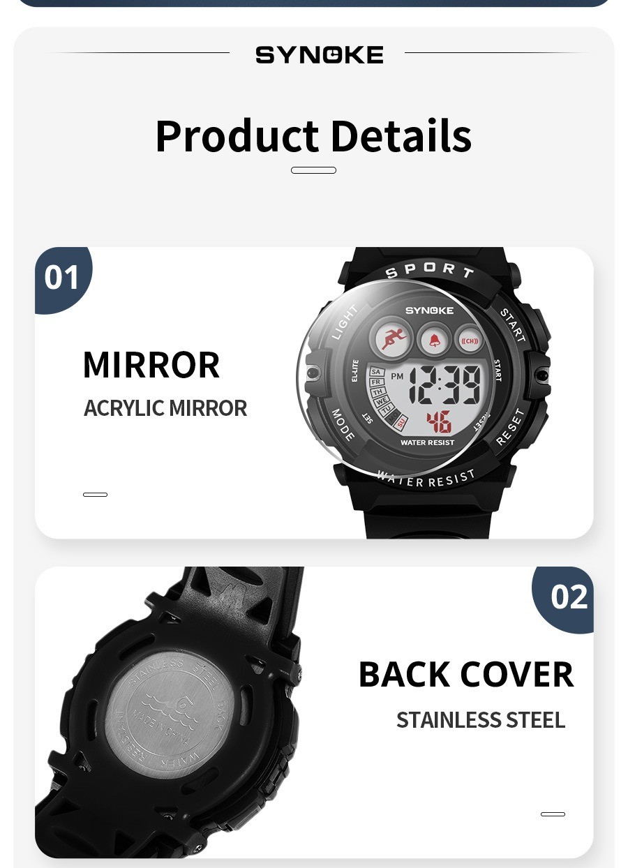 Kids Boys Girls Sport Digital Watch Electronic Waterproof Wrist Watch Child Gift