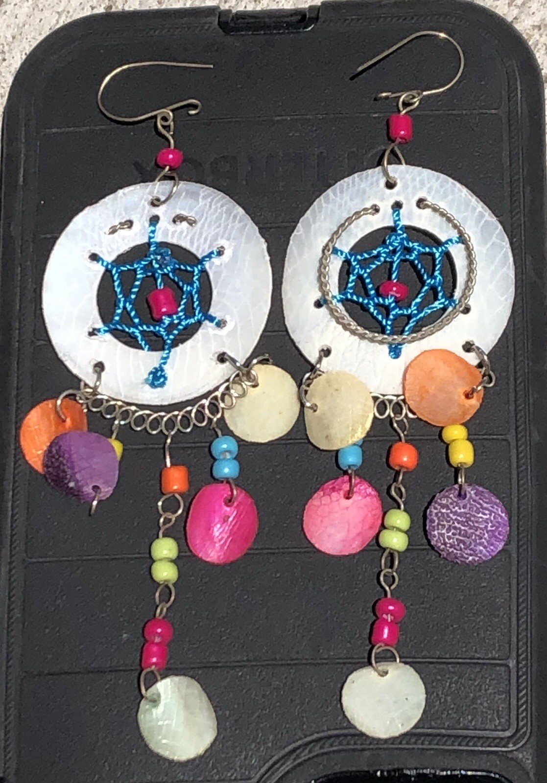 Vintage Colorful/Multiple Color Sequin Earring, 10cm