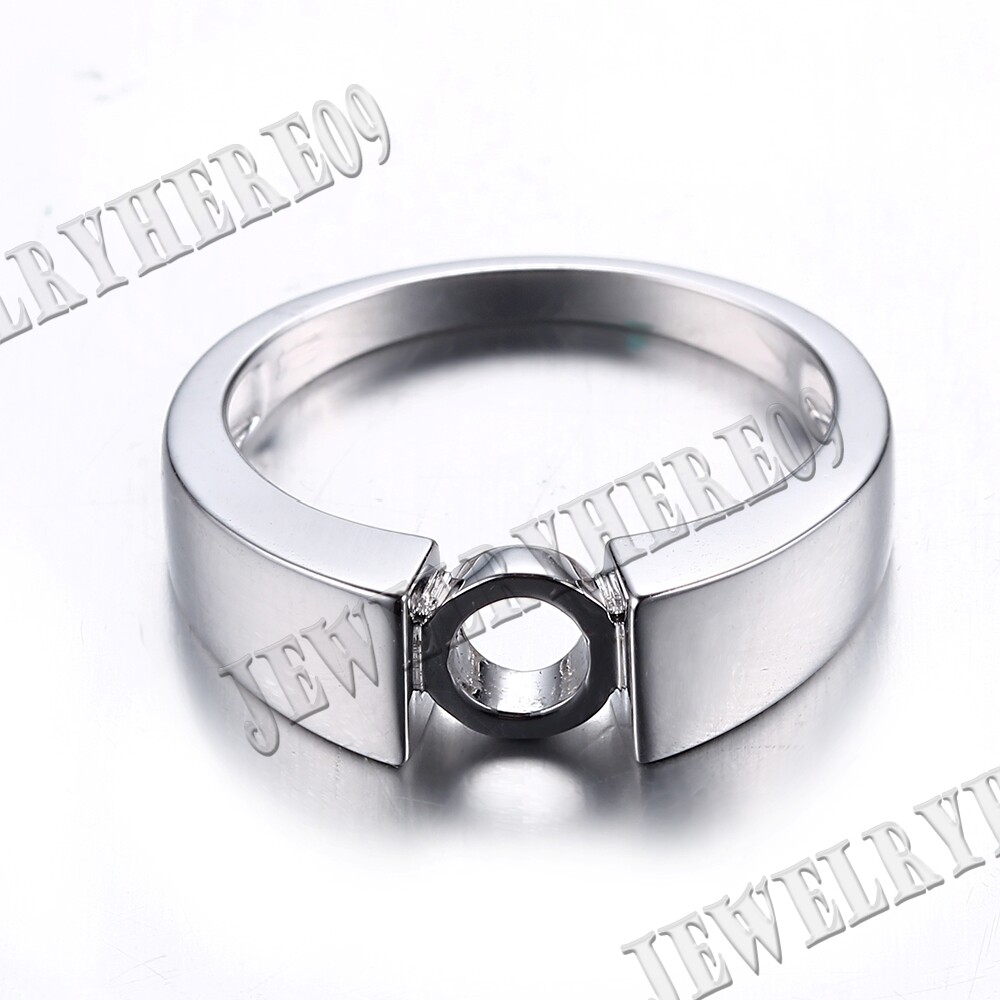 Wedding Fashion 6.5MM Round Tension Setting Solid Semi Mount Ring Silver 925
