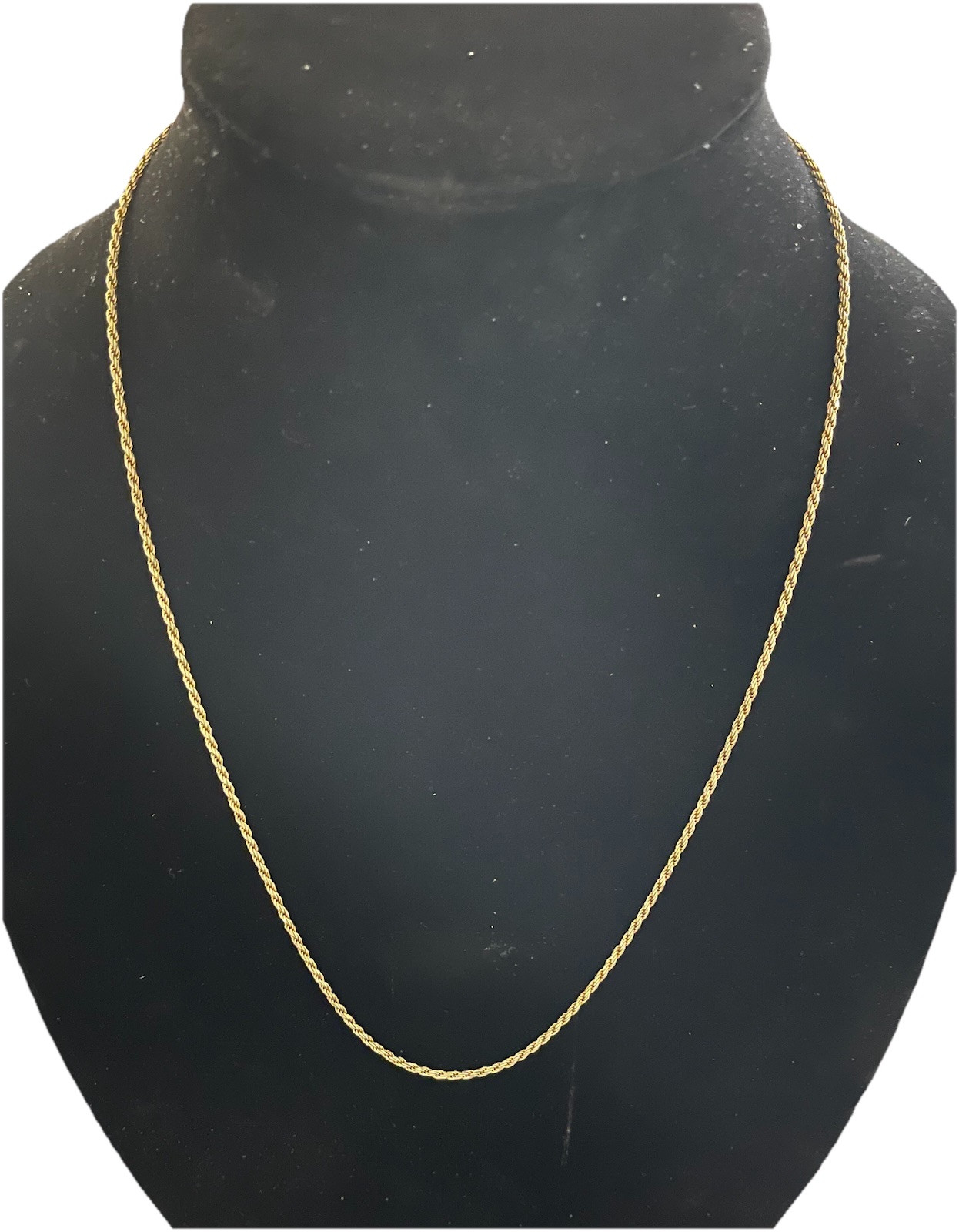 Vermeil /Sterling Silver Italy 22.5″ 2 mm ROPE Chain Necklace Lobster Clasp 6.6g