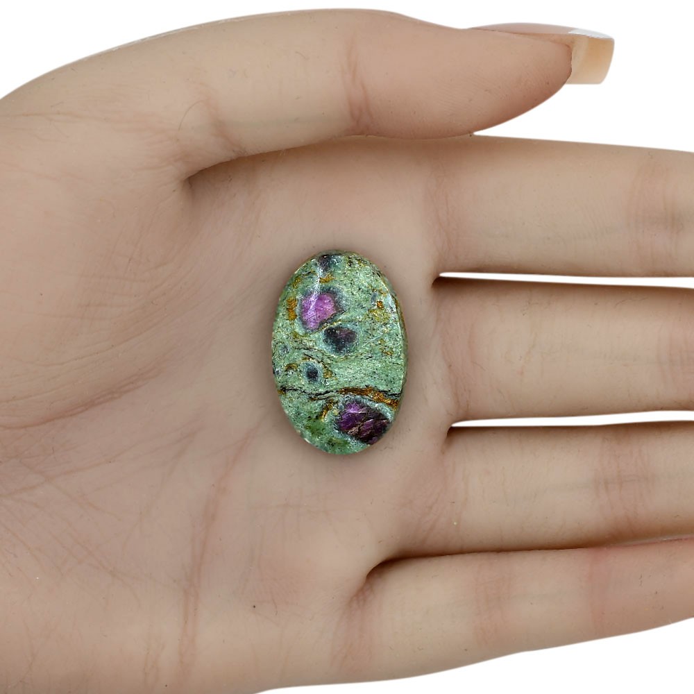 Natural Ruby-In-Fuchsite 27.1×18.1×4.3 mm Oval Polished Gemstone LS04030-68