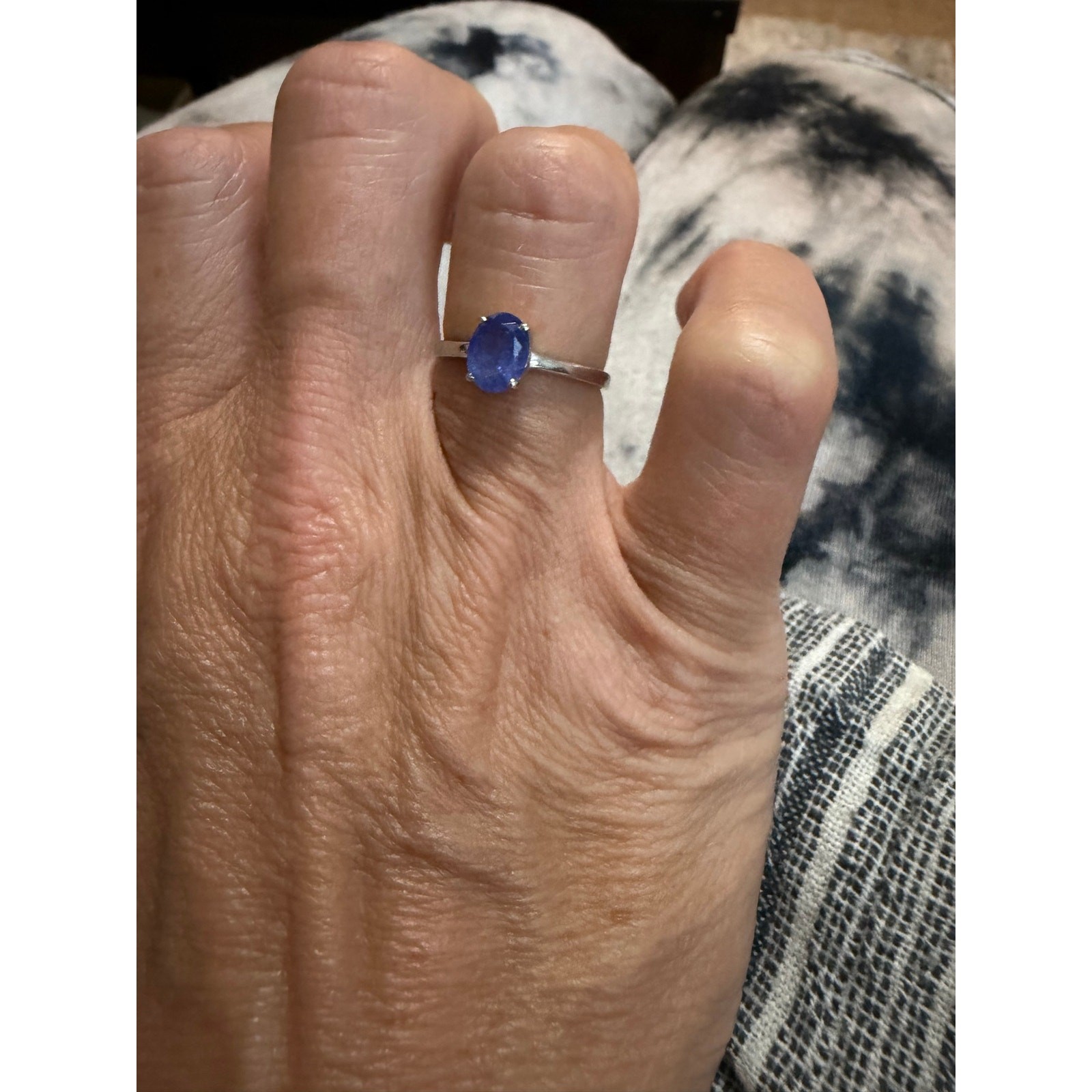 Stamped 925 Sterling Silver Natural Tanzanite Ring size 8