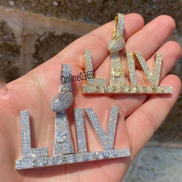 Unique Customized “LIV” Letter Pendant in Moissanite & Cubic Zirconia 925 Silver