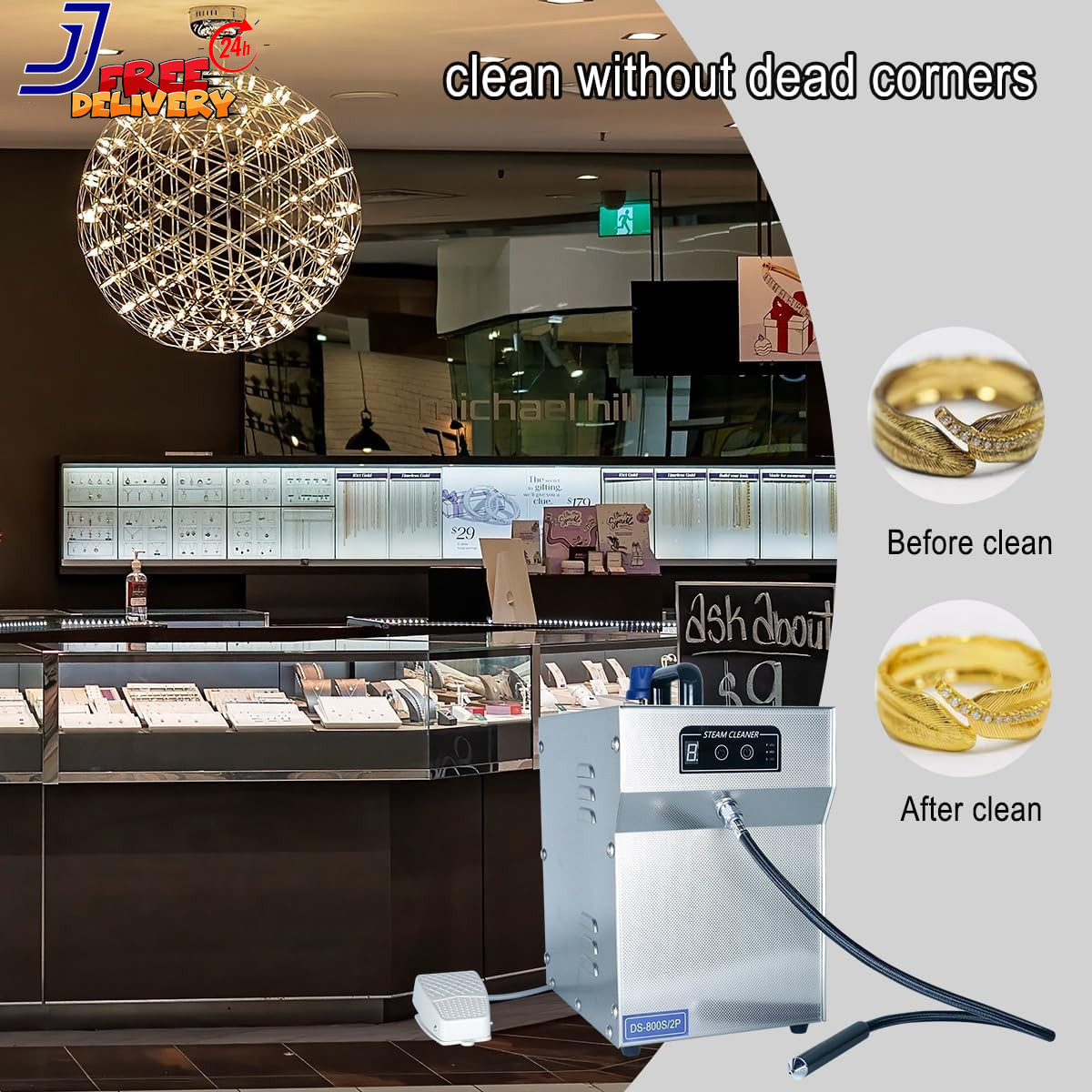 Jewelry Cleaner Machine for Silver & Gold Professional Steam Cleaner Machine