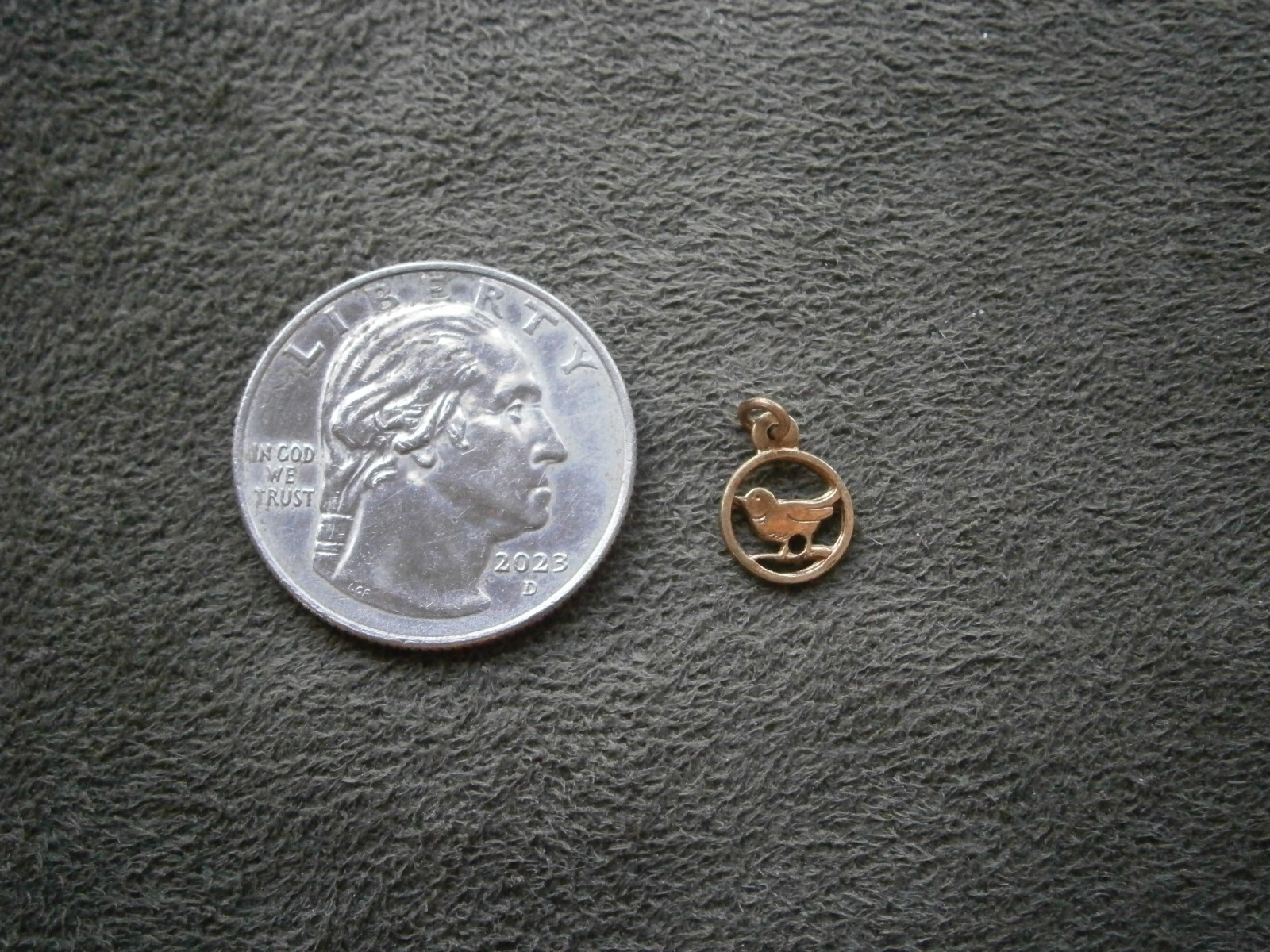 TINY Bird 1/20 Vintage Cut Out 1/20 12k Gold Filled Bracelet Charm Pendant
