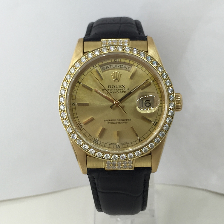 Fits Day Date President – Custom BD Strap End links – SOLID 18k Gold 18238