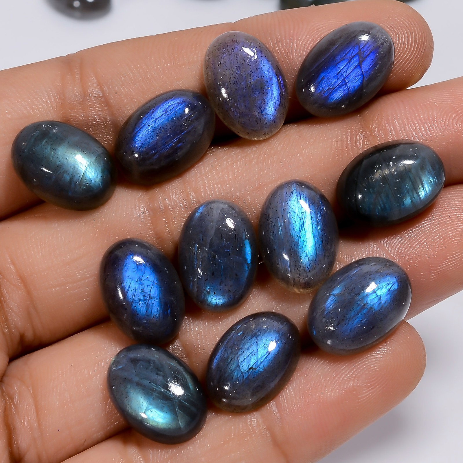100% Natural Labradorite Oval Cabochon Gemstone Lot 20 Ct 14X10X4 mm AL-16
