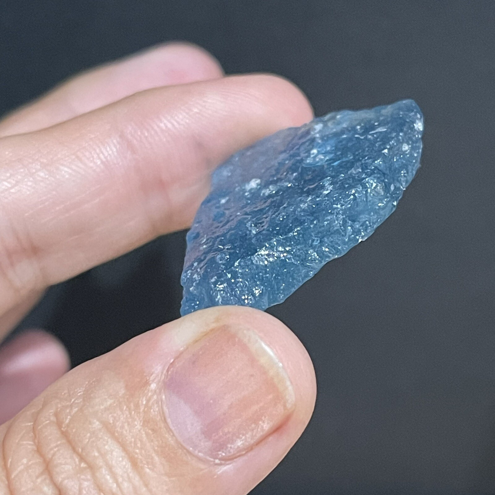 50ct 35x28x7mm Rough Blue Aquamarine Resin Coated Gemstone Wire Wrapping Stone
