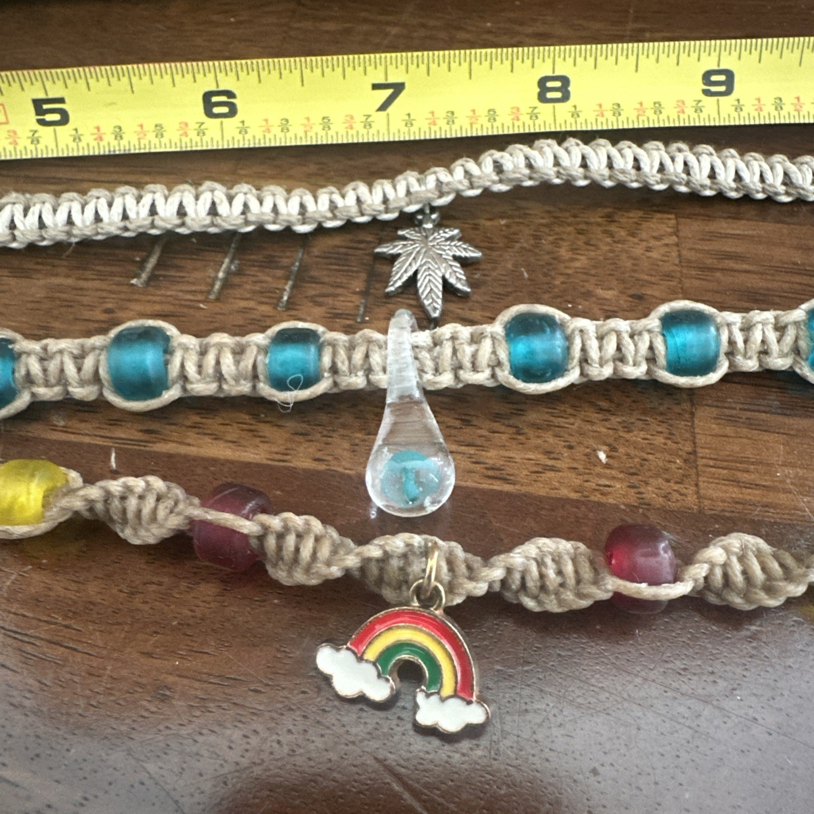 Handmade Hemp Necklace And Bracelet Lot