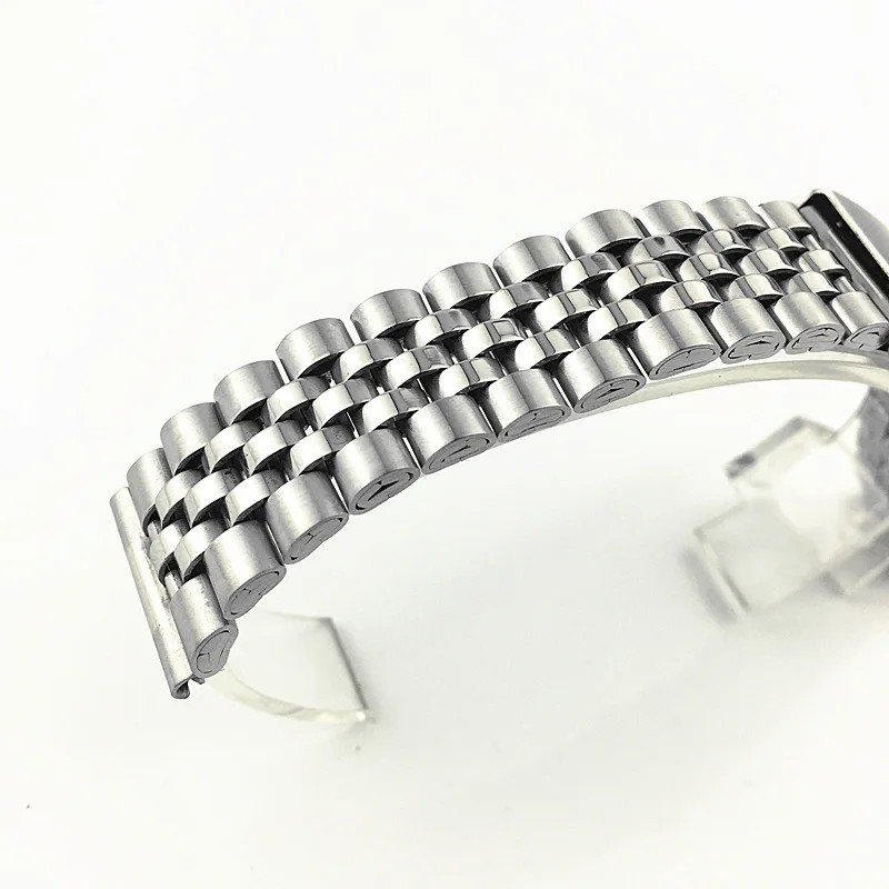 Double Deployant Piece Steel 5 Rows Watch Band 18mm 20mm 22mm Strap Belt & Tool