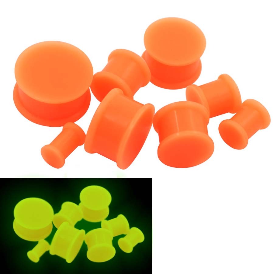 PAIR-SOLID LARGE LIP Silicone Ear Skins-Ear Gauges-Soft Ear plugs-Ear Tunnels