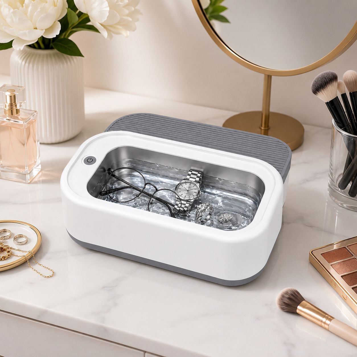 Portable Ultrasonic Jewelry Cleaner Machine for Rings Glasses Watches Eyeglasses