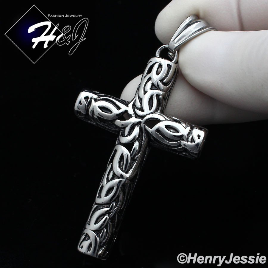 MEN Stainless Steel Gold/Silver/Black Plated Cross Charm Pendant*P120